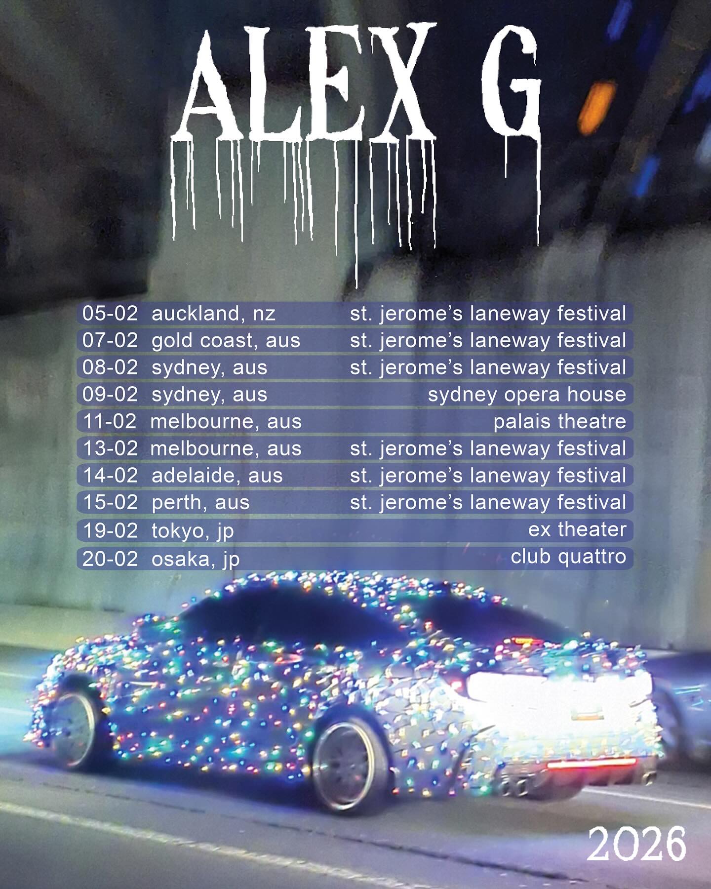 Alex G Tour Poster 2026
